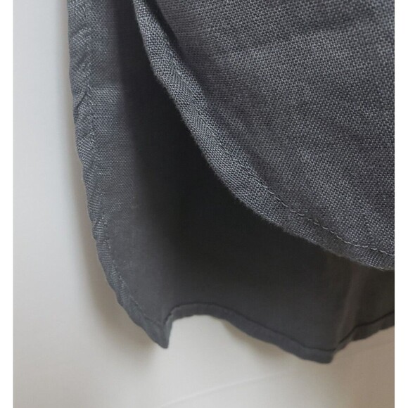 Women’s Ellen Tracy Gray 100% Linen Roll Tab Sleeve Zipper Front Blouse Sz S NWT - Picture 11 of 14